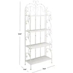 Étagère à 4 niveaux en fer, intérieure/extérieure, blanc antique