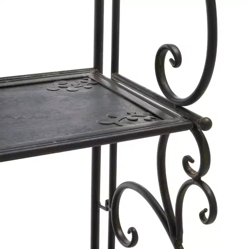 Étagère à 4 niveaux en fer, intérieure/extérieure, blanc antique