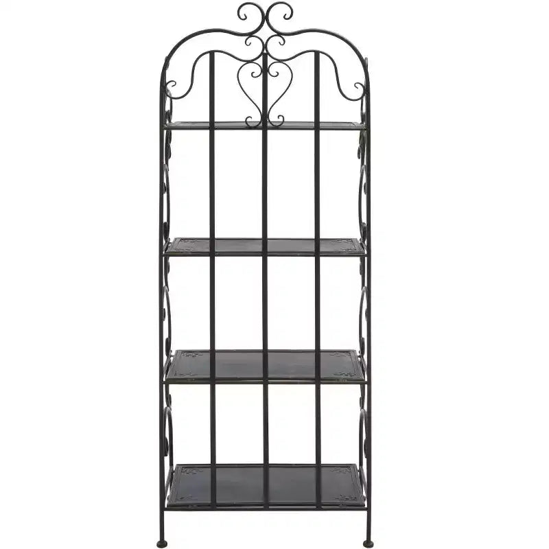 Étagère à 4 niveaux en fer, intérieure/extérieure, blanc antique