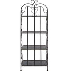 Étagère à 4 niveaux en fer, intérieure/extérieure, blanc antique