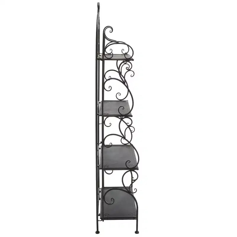 Étagère à 4 niveaux en fer, intérieure/extérieure, blanc antique