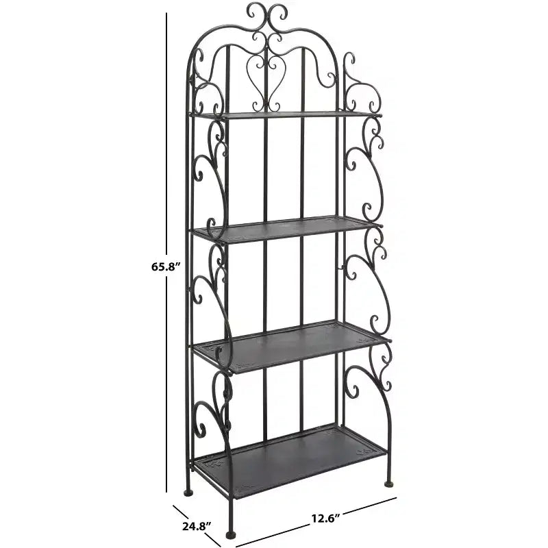 Étagère à 4 niveaux en fer, intérieure/extérieure, blanc antique