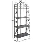 Étagère à 4 niveaux en fer, intérieure/extérieure, blanc antique