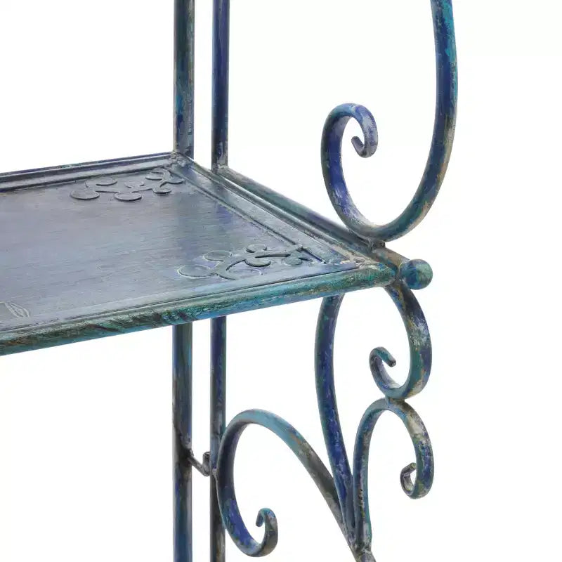 Étagère à 4 niveaux en fer, intérieure/extérieure, blanc antique