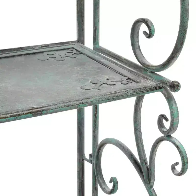 Étagère à 4 niveaux en fer, intérieure/extérieure, blanc antique