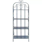 Étagère à 4 niveaux en fer, intérieure/extérieure, blanc antique