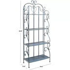 Étagère à 4 niveaux en fer, intérieure/extérieure, blanc antique