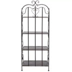 Étagère à 4 niveaux en fer, intérieure/extérieure, blanc antique