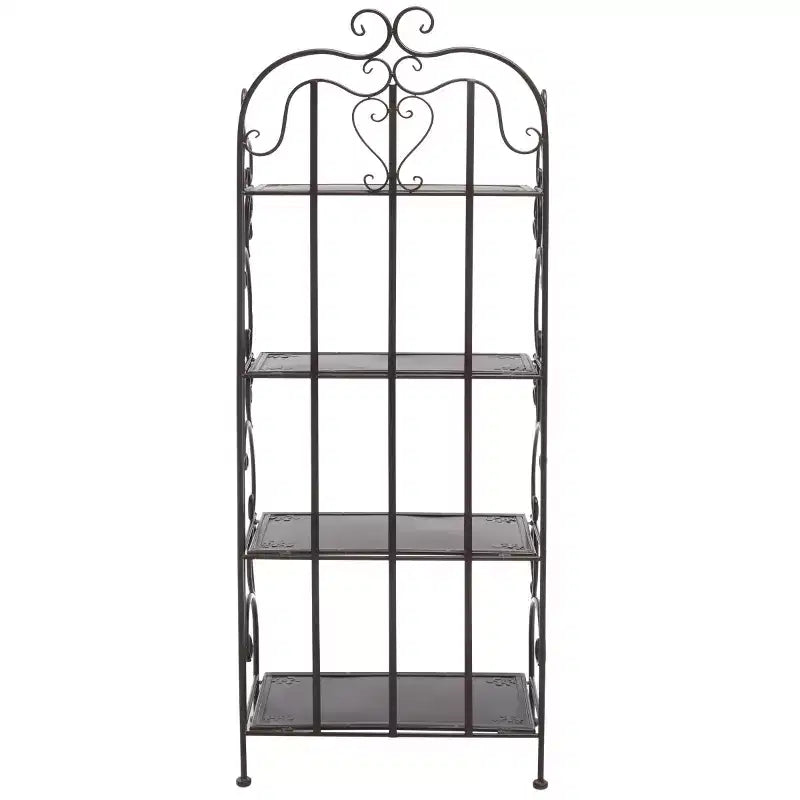 Étagère à 4 niveaux en fer, intérieure/extérieure, blanc antique