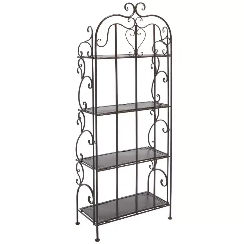 Étagère à 4 niveaux en fer, intérieure/extérieure, blanc antique