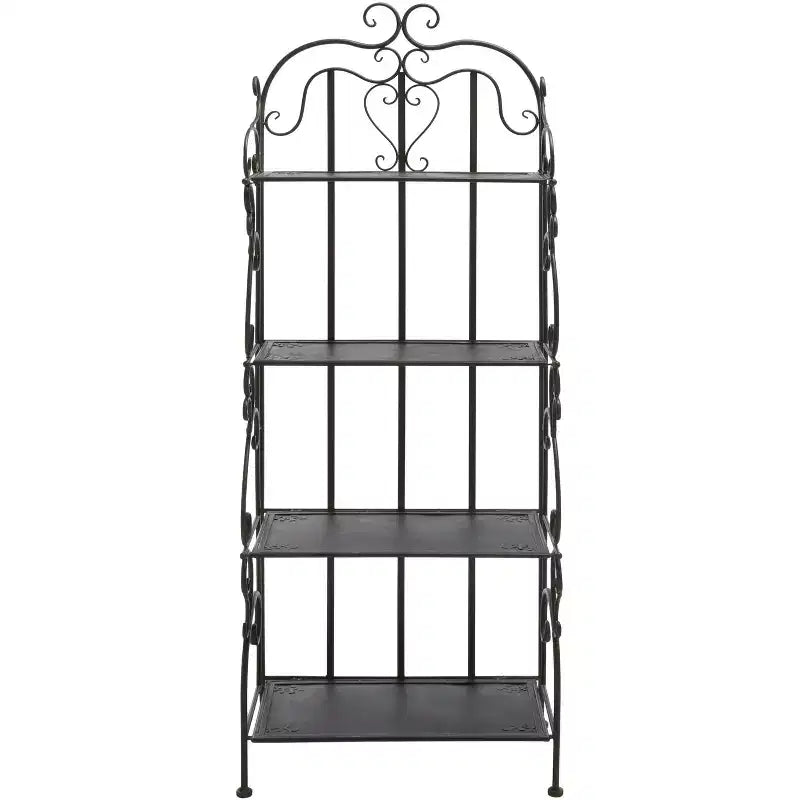 Étagère à 4 niveaux en fer, intérieure/extérieure, blanc antique