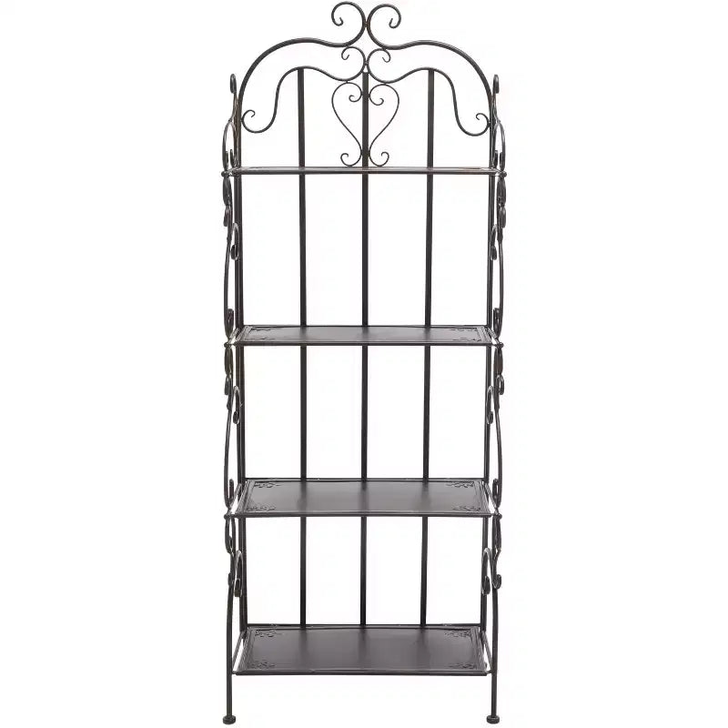 Étagère à 4 niveaux en fer, intérieure/extérieure, blanc antique