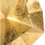 Table d'appoint sculpturale dorée au design géométrique