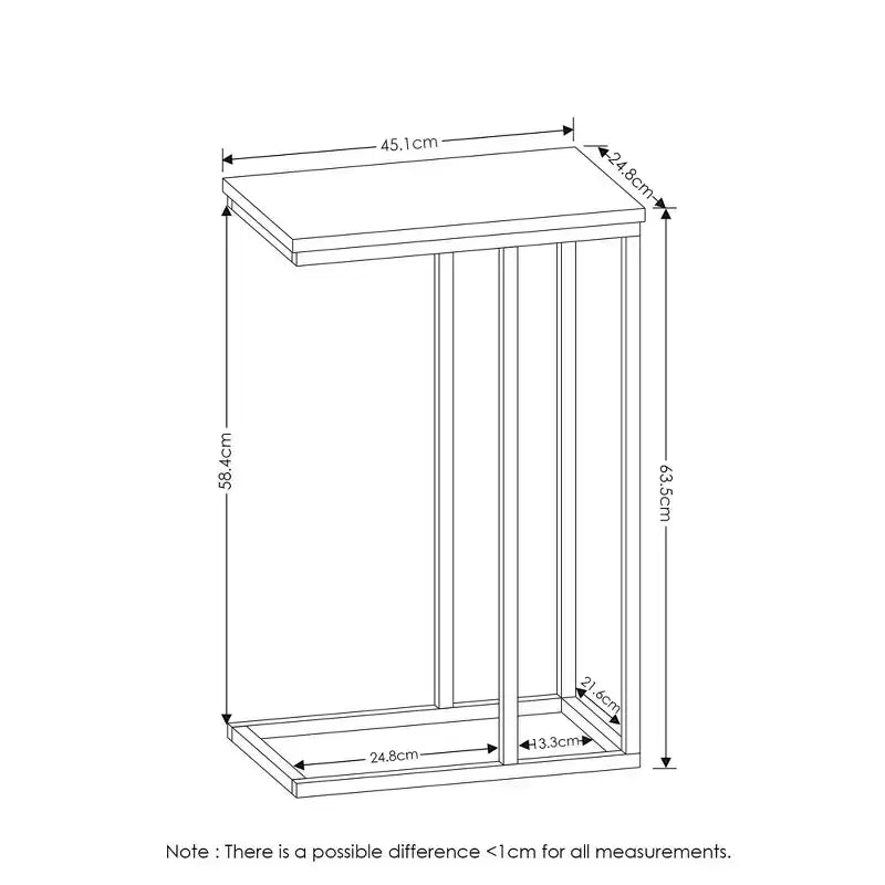 Table d'appoint de canapé moderne en chêne français gris