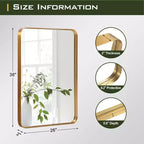 Miroir de courtoisie rectangulaire en métal pour salle de bain 32"x50"