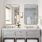 Miroir de courtoisie rectangulaire en métal pour salle de bain 32"x50"