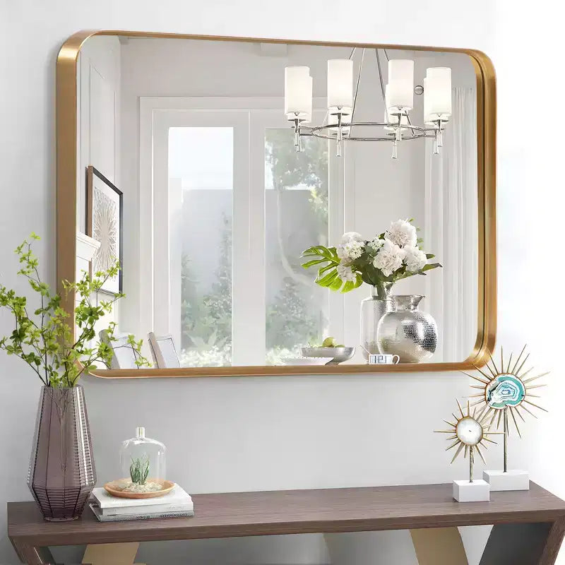 Miroir de courtoisie rectangulaire en métal pour salle de bain 32"x50"