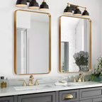 Miroir de courtoisie rectangulaire en métal pour salle de bain 32"x50"