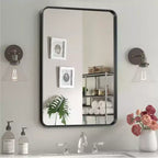 Miroir de courtoisie rectangulaire en métal pour salle de bain 32"x50"