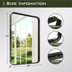 Miroir de courtoisie rectangulaire en métal pour salle de bain 32"x50"