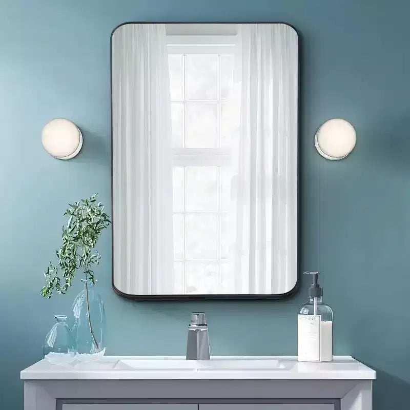 Miroir de courtoisie rectangulaire en métal pour salle de bain 32"x50"