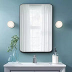 Miroir de courtoisie rectangulaire en métal pour salle de bain 32"x50"